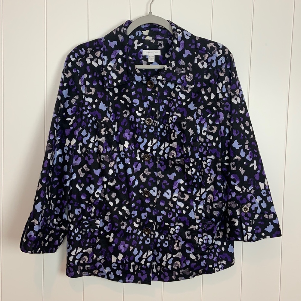 Charter Club Print  Women's 3/4 Sleeve Blazer/Jacket Size XL